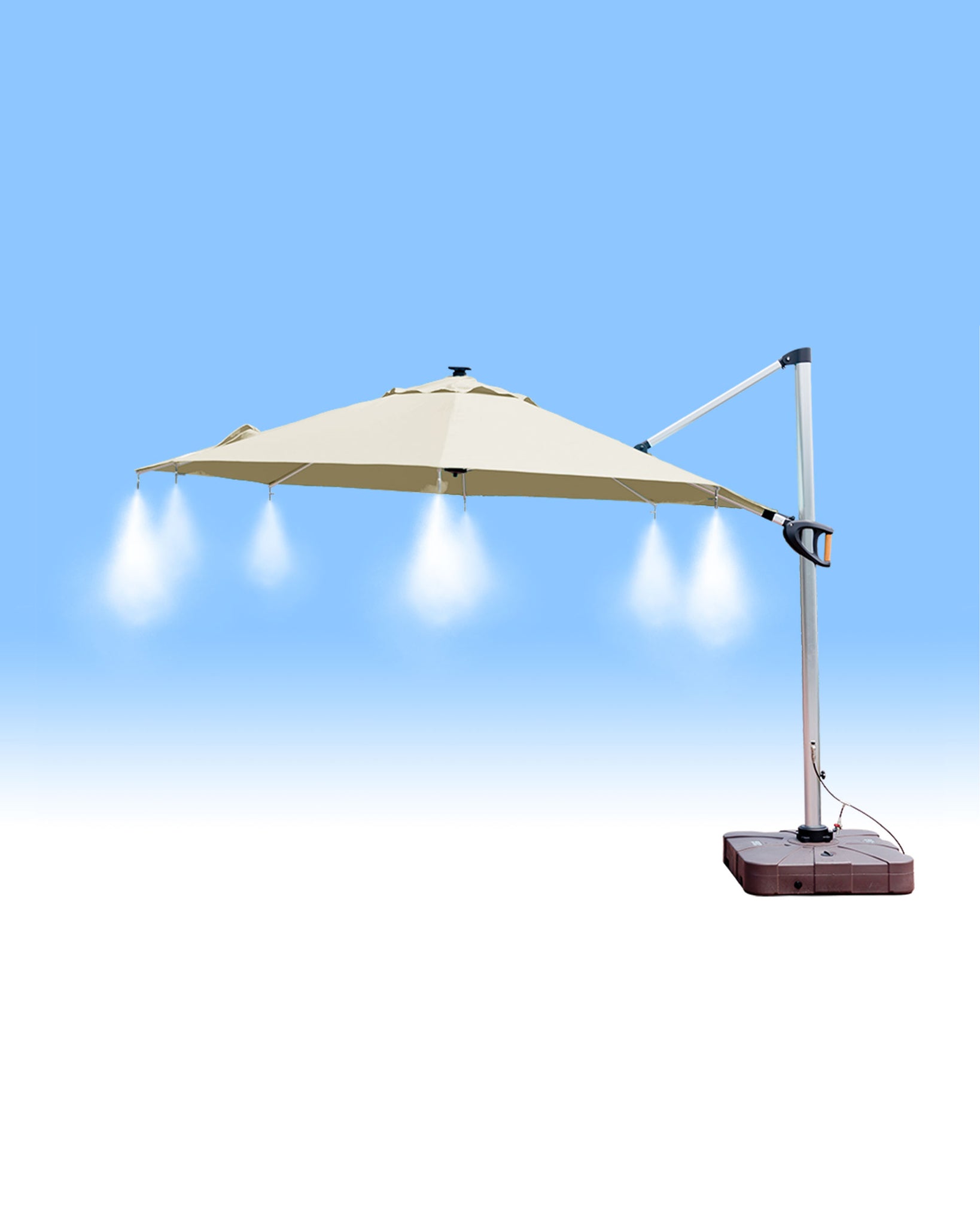 14 Nozzle High-Pressure Misting Umbrella with Pump and Stand