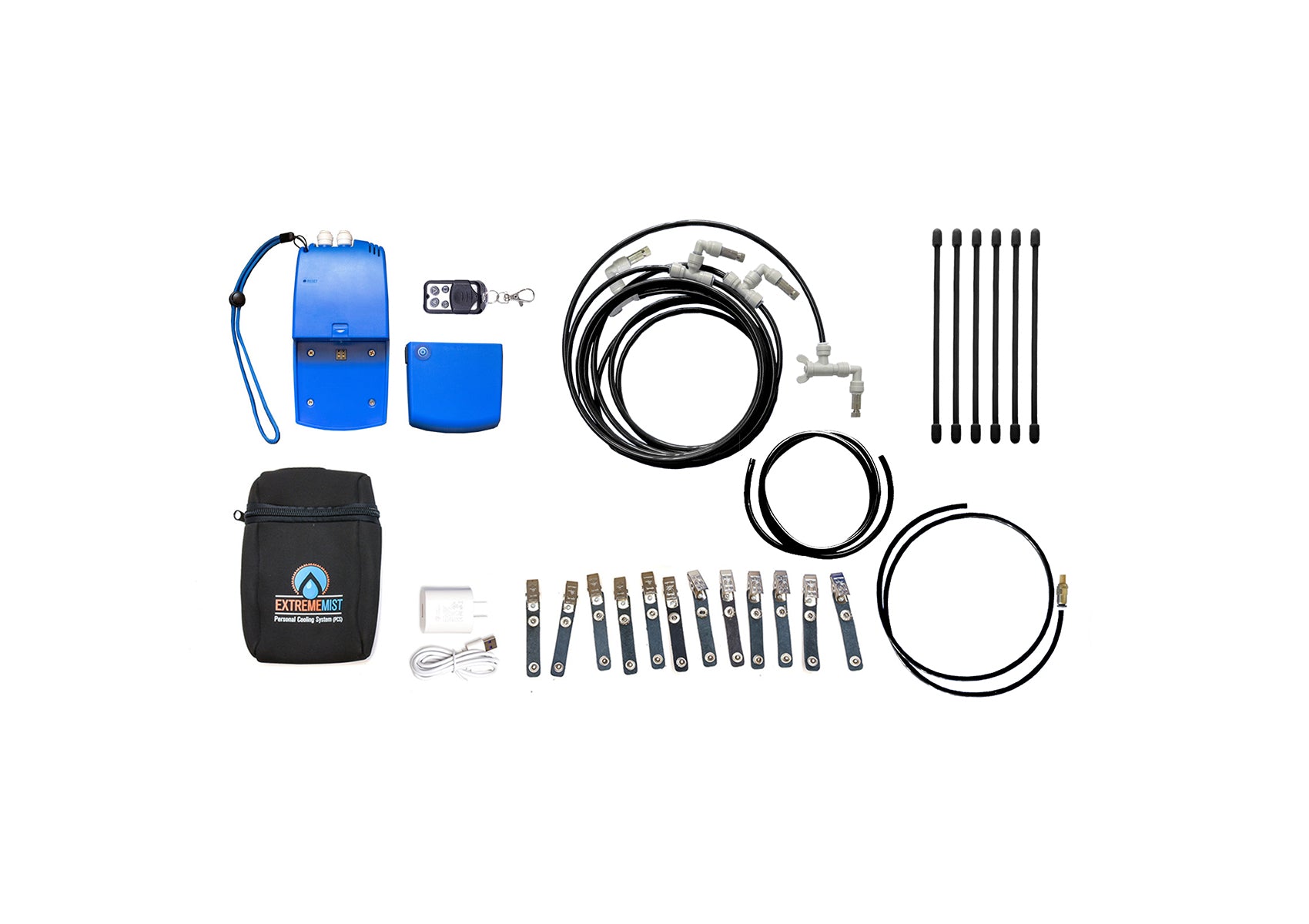 four nozzle portable misting system kit parts