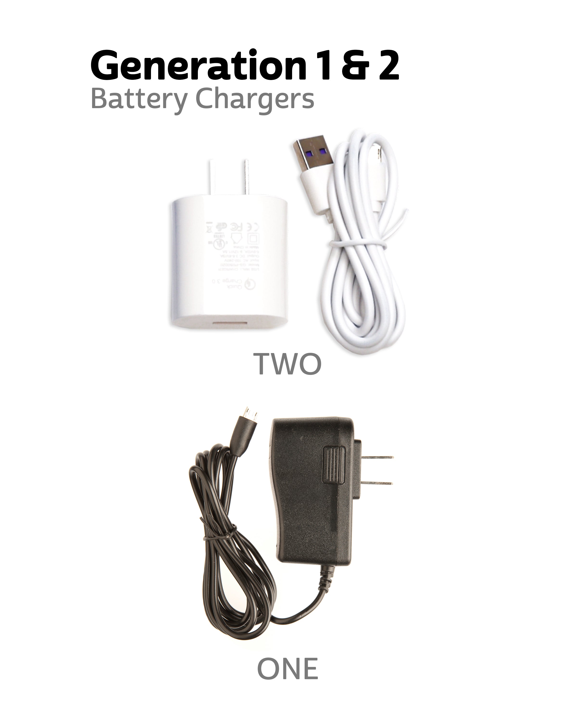 gen 1 spare battery charger and gen 2 spare battery charger